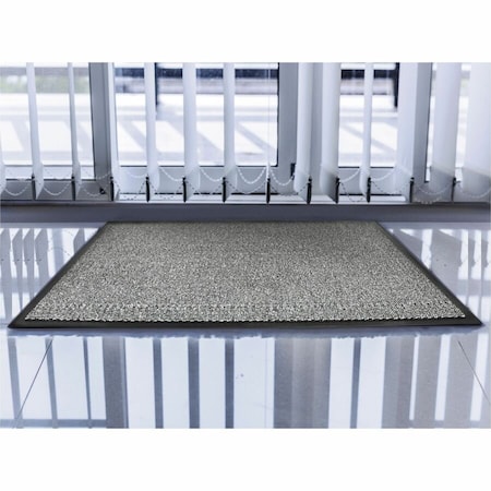 Floortex Door Mat, Polypropylene, 0.25 in Thick, Gray, 24 in W x 36 in L FR46090DCBWV