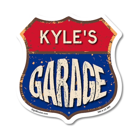 Signmission Kyle's Garage, 12 Inch X 12 Inch, Aluminum Metal Sign SHI-A-12-383-KYLE