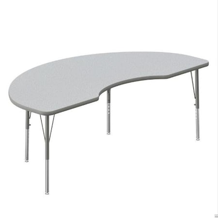 Correll Kidney HPL Activity Table, 72 in W, 36 in L, 19 in to 29 in H, Particleboard, Gray Granite A3672-KID-15-14-13