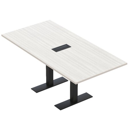 Skutchi Designs 6 Person Conference Table With Power Unit | 6' Rectangular Table | Harmony Series HAR-REC-36x72-T.BK-WA7976-EBLK