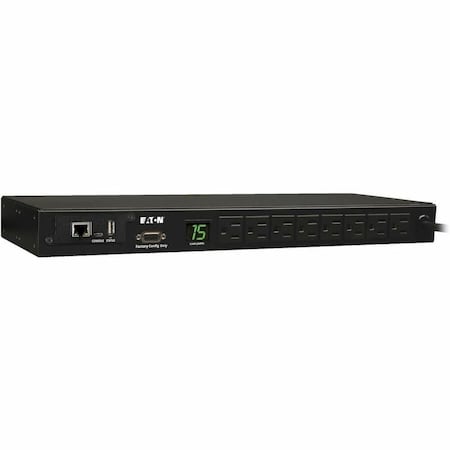 Eaton 1.4kW Single-Phase Monitored PDU with LX Platform Interface, 120V Outlets 8 5-15R, 5-15P, 12 PDUMNH15