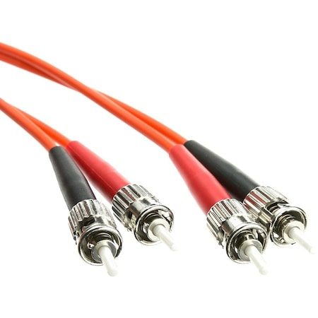 Cable Wholesale ST/UPC OM1 Duplex 2.0mm Fiber Optic Patch Cord, OFNR, Multimode 62.5/125, Orange Jacket, STST-11115