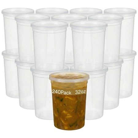 Eco Harmony Products Heavy Duty Deli Container, Saver, Clear Plastic, 32oz, 240PK 804529