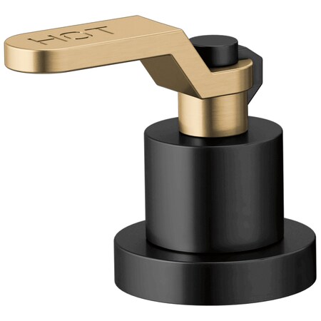 Brizo Litze Roman Tub Handle Kit, Industrial Lever Matte Black/Luxe Gold HL634-BLGL