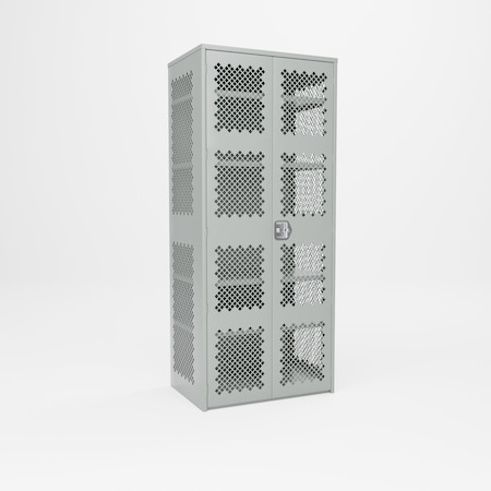 Pucel Heavy Duty Storage Cabinet with Perforated Doors and Sides, 36 in W x 72 in H x 24 in D, Black HDSC-3672-24-4-PERF