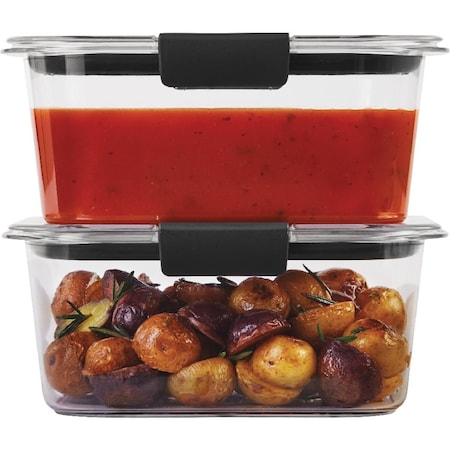 Rubbermaid Brilliance 1.3 C. Clear Rectangle Food Storage Container, 2PK 2183416