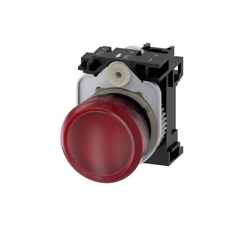 Siemens Indicator lights, 22 mm, round, plastic, red, lens, smooth 3SU1102-6AA20-1AA0-ZY15