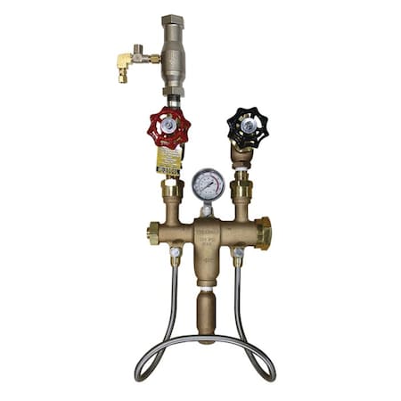 Strahman Washdown Equipment M-5000TG Low 80-95 Psi, Bronze, Wall-Mounted, Globe Valve Top Entry, Temperature Gauge M5000LWG