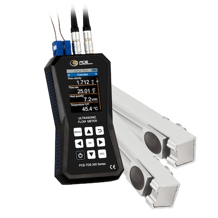 Pce Instruments Ultrasonic flow meter, +/-32 m/s with MR sensors DN 50-720 mm (2-28.3 in) PCE-TDS 200+ MR