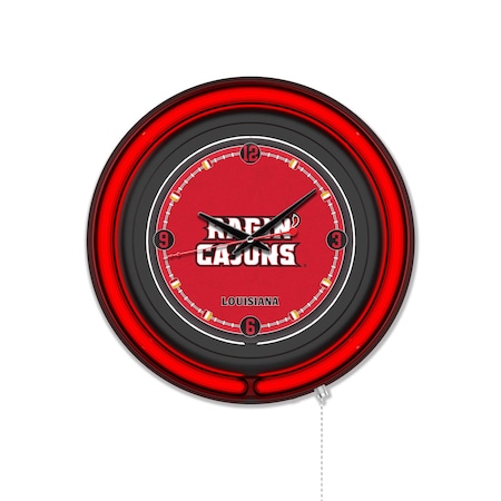 Holland Bar Stool University of Louisiana at Lafayette 15 Double Neon Wall Clock Clk15BK