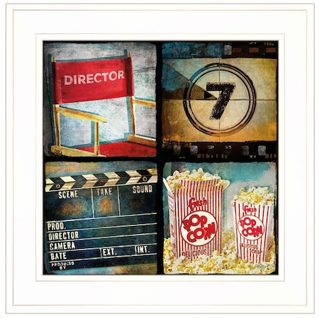 Homeroots At The Movies 3 White Framed Print Wall Art 406601