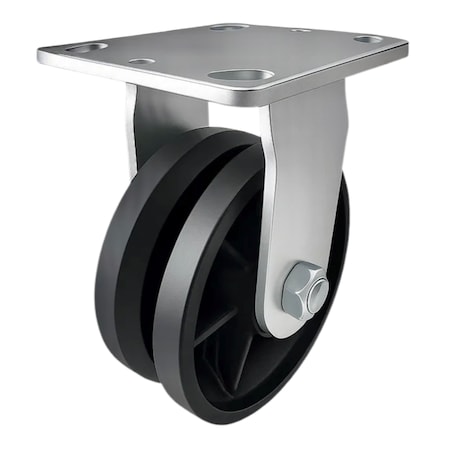 Hyw Products Heavy Duty Caster 5in V-Groove Wheel, Rigid 40-50R-A1-VG