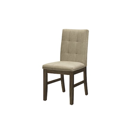 Monarch Specialties Dining Chair 37"H, Set of 2, Upholstered, Brown Fabric, Grey Solid Wood, Transitional I 1378