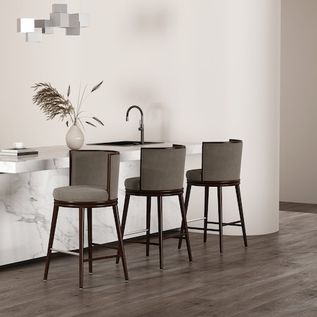 Manhattan Comfort Evalyn Barstool in Dove - Set of 3 3-BS024-DO