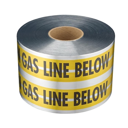 Empire Level CAUTION GAS LINE BURIED BELOW -Premium Detectable  Yellow Utility Tape  6in x 1000ft 31-143