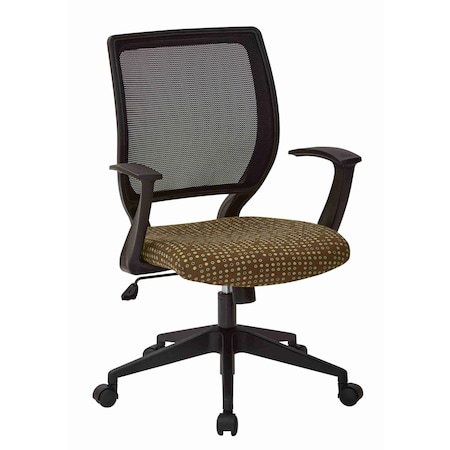 Office Star Products EM Series Screen Back Task Chair with "T" Arms, Fine Tune Herb EM51022N-K103