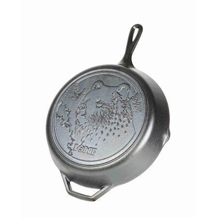 Lodge Wildlife Series 12 Inch Cast Iron Bear Skillet, 3PK L10SKWLBR