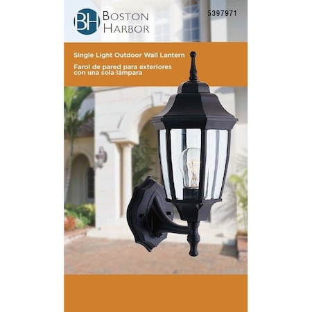 Boston Harbor Boston Harbor BRT-BPP1611-BK Porch Light Fixture, 100 W, CFL Lamp, A19 Bulb, Black BRT-BPP1611-BK