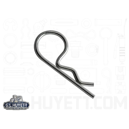 Huyett Bridge Pin, Zn Plt Spg Stl, .092 Wire Dia x 1.875 L x .700 In Eye Dia x Fits 3/8 to 7/16 Shft BP-2105