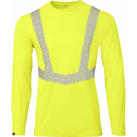 Ironwear Elastex Class 2 Long Sleeve Hi Vis T-Shirt with GeoFlect Tape, Lime, 3X-Large 7142-L-3XL