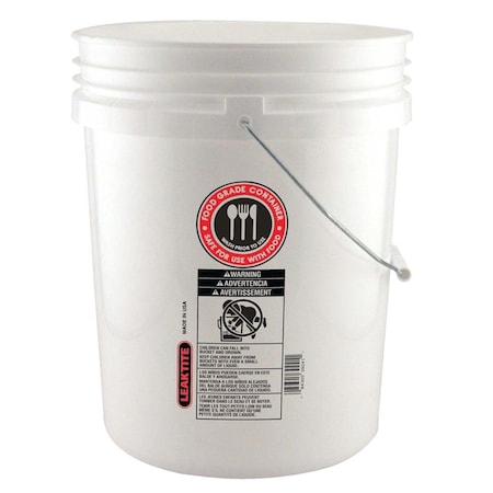 Leaktite 5 gal White Food Safe Bucket, 20PK LE9137