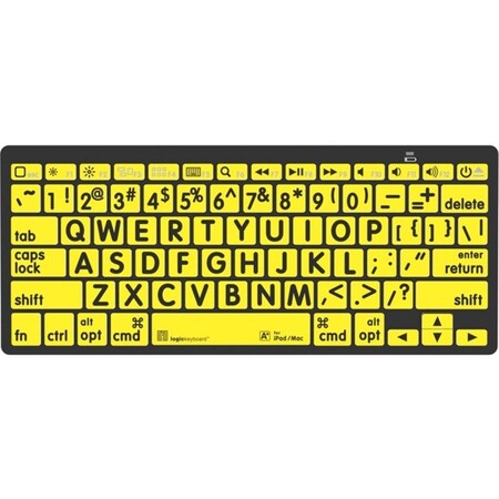 Logickeyboards XLPRINT BLUETOOTH BLK ON YLW U LKBU-LPBY-BTON-US