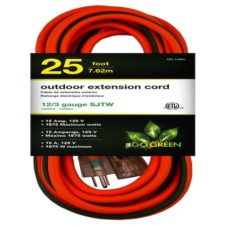Gogreen Power Heavy Duty Extension Cord, Lighted End, 12-3 50 ft. GG-14025