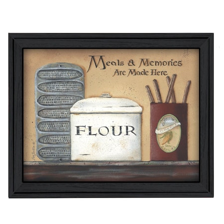 Homeroots Meals and Memories Black Framed Print Wall Art 404695