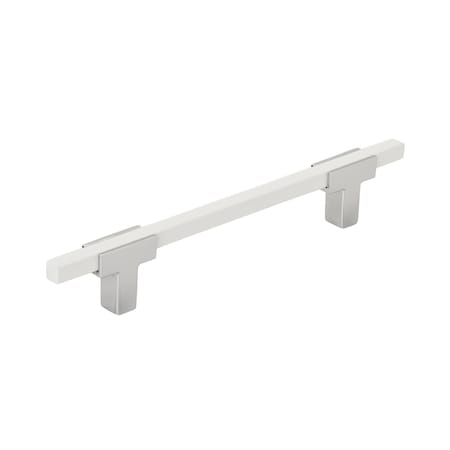 Amerock Urbanite 5-1/16 in 128 mm Center-to-Center Polished Chrome/White Cabinet Pull BP77812826WHT