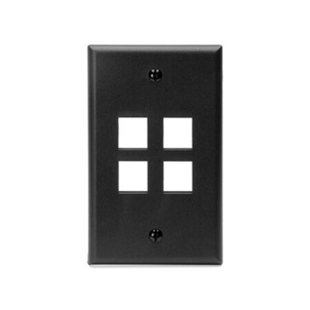 Leviton 4-Port Wallplate Unloaded, 1-Gang Used W/Snap-In Modules 41080-4EP
