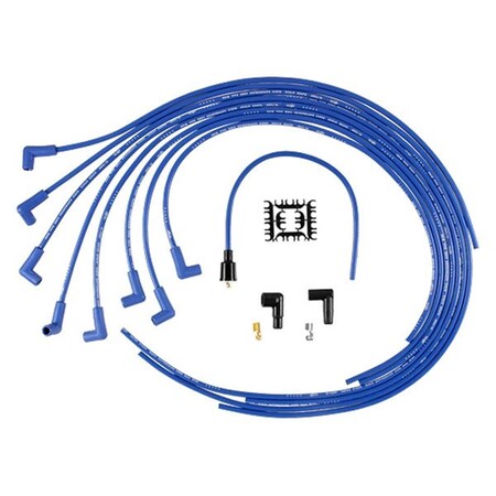 Accel 4041B 8 mm, 90 deg Super Stock Suppression Spark Plug Wire Set for 1977-1980 Buick Century - Blue ACL4041B