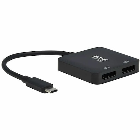 Eaton EATON USB-C Adapter, Dual Display, 4k 60 Hz Displayport, 8k, Hdr, 4:4:4, Hdcp 2. C U444-2DP-MST4K6