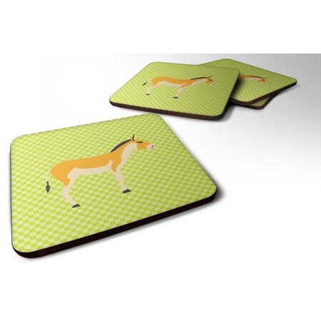 Carolines Treasures Turkmenian Kulan Donkey Green Foam Coaster, Set of 4 BB7680FC