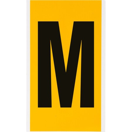 Brady Outdoor Vinyl 6 in Black on Yellow Letters M Card 1570-M
