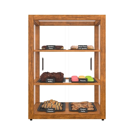 Koolmore 21 In. Artisan Wooden Bakery Display Upright Case 3.5 Cu ft, light color KM-BDW-25L