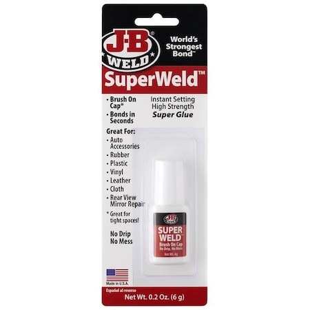J-B Weld Super Glue Brush On SuperWeld High Strength Glue 0.2 gm Clear 33106