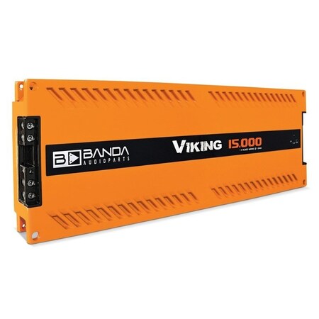 Banda Orange VIKING 15000 One Channel 15.000 Watts Max 1 Ohm Car Audio Mono Amplifier w/Subsonic Filter VIKING15000ORANG