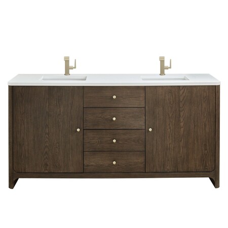 James Martin Vanities Gracyn 72 in. Double Vanity, Sable, w/ 3 CM White Zeus Quartz Top D125-V72-SBL-3WZ