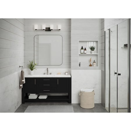 Progress Lighting League Collection Four-Light Etched Glass Bath Vanity Light P300344-31M