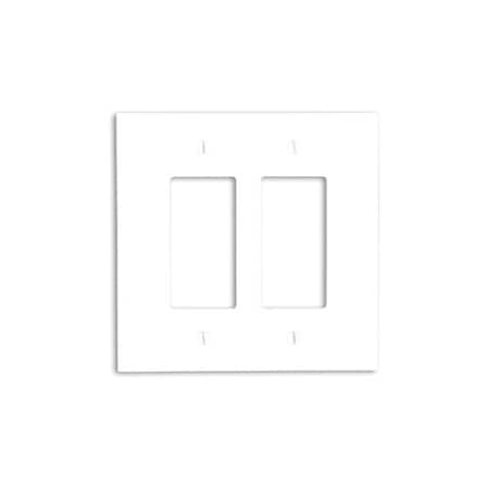 Leviton WallPlate, Decorator-Rocker, White, Plastic 88602