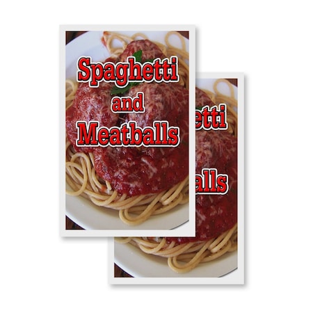 Signmission Spaghetti And Meatballs, Vinyl Decals Only 24 Inch x 36 Inch, Vinyl Decal, 2PK DSB-2436-2PACK-Spaghetti And Meatballs