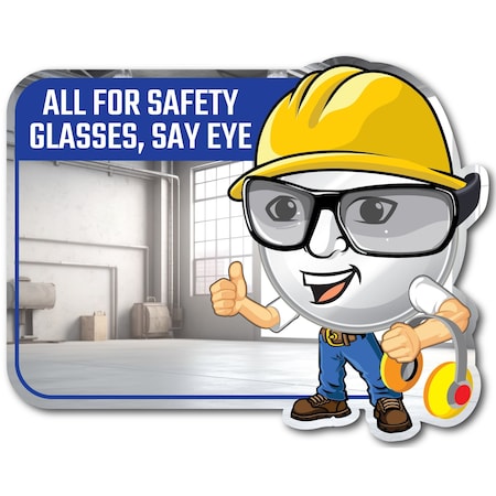 Se-Kure View 23'' W X 15'' H ''All For Safety Glasses, Say Eye'' Mirror SM302-M