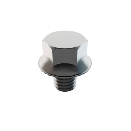 Zoro Select Not Graded, 3/8"-16 Serrated Flange Bolt, Plain Stainless Steel, 1/2 in L, 25 PK 31-SFH-37C-50