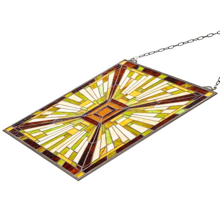 Vevor Stained Glass Tiffany Style Hanging Window Panel with Chain 20 x 21 Inches NC-SG05