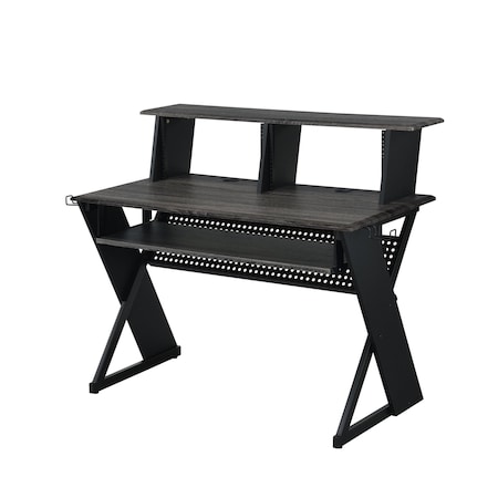 Homeroots 47" Black Wood and Metal Computer Desk 491537