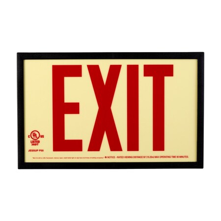 Brady Glo Exit Sign W Frame 7.5X13 1Side Wt/Rd 1056877