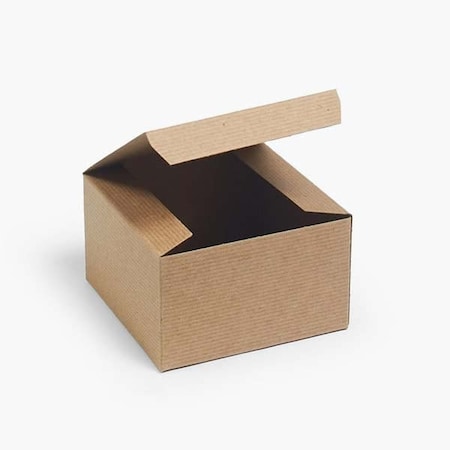 Nashville Wraps Recycled Kraft Pinstripe 1 Piece Gift Boxes, 5x5x3, 100PK KG03