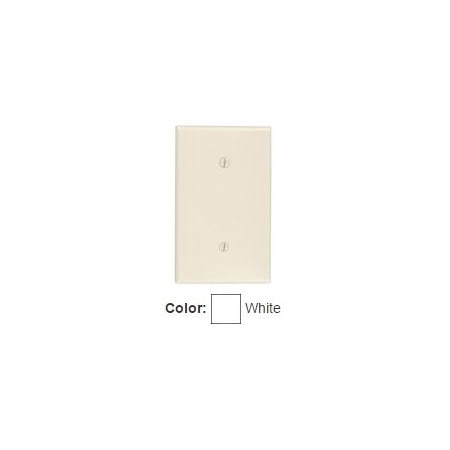 Leviton Blank Wallplate, Standard Size, Gang 1, White 88019