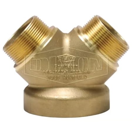 Dixon 2-Way Outlet, 4 x 2-1/2 in, Male NST NH, Brass, Domestic FRC4025F