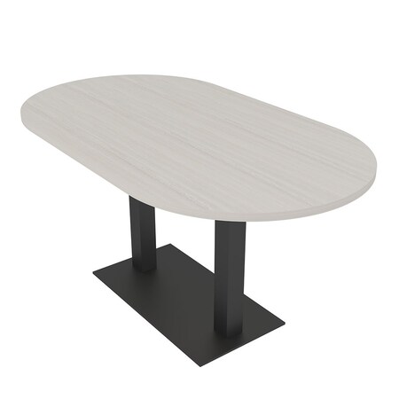 Skutchi Designs Racetrack Conference Table With Power, 36 in W, 72 in L, Ivory HAR-RAC-36X72-DOU.BK-K458-NA